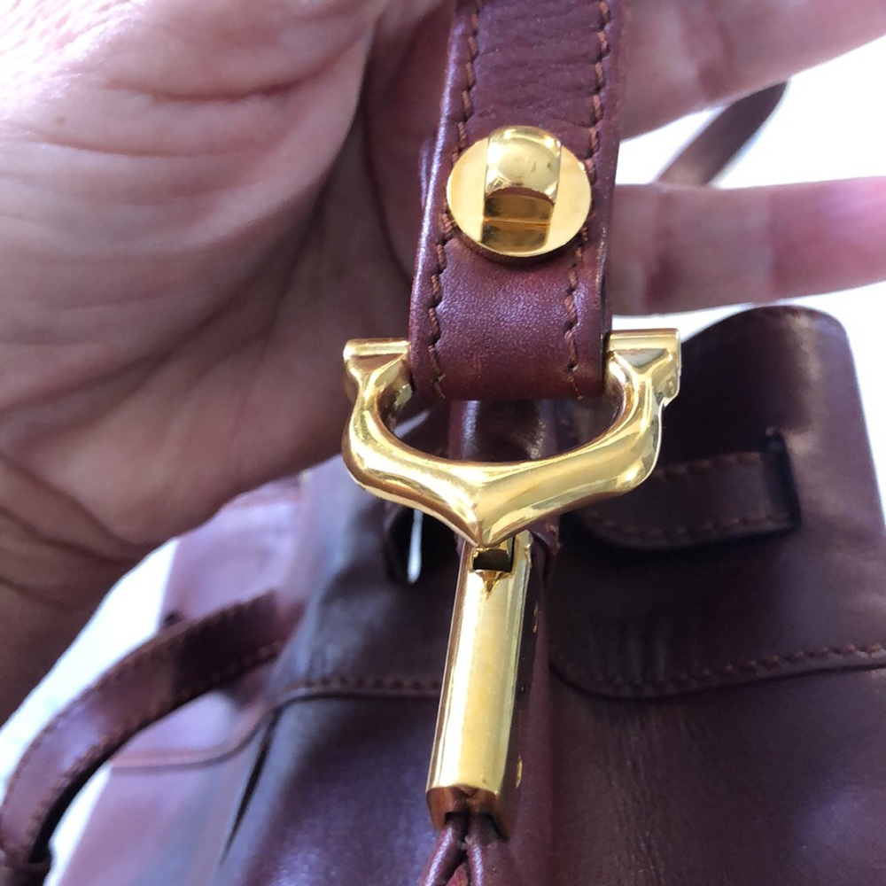 Vintage Cartier Leather draw string shoulder purse - Picture 15 of 16